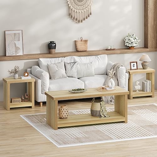 Miniatura 9 de Juego de 2 mesas auxiliares para sala de estar, mesas laterales estrechas con estantes de almacenamiento, mesa auxiliar cuadrada para dormitorio,