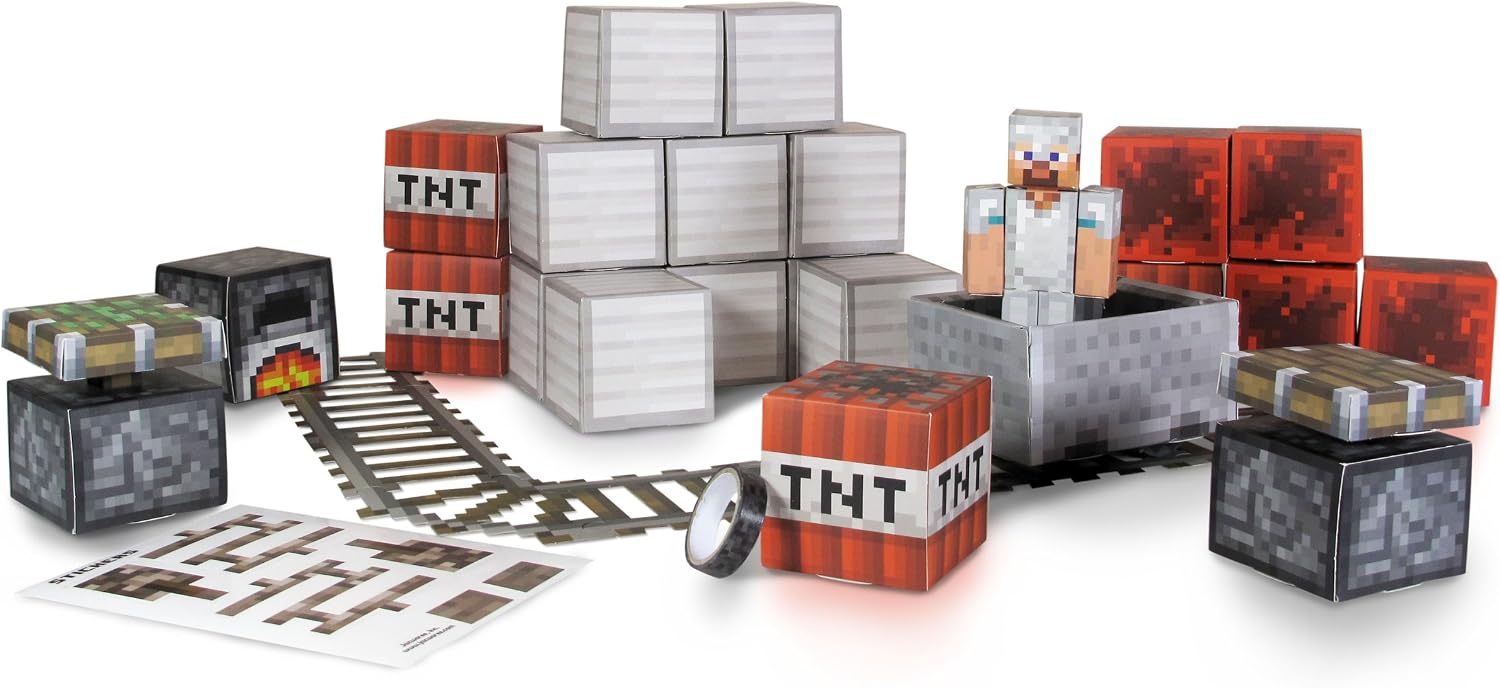 Minecraft Papercraft - Minecart Set, Over 48 Piece