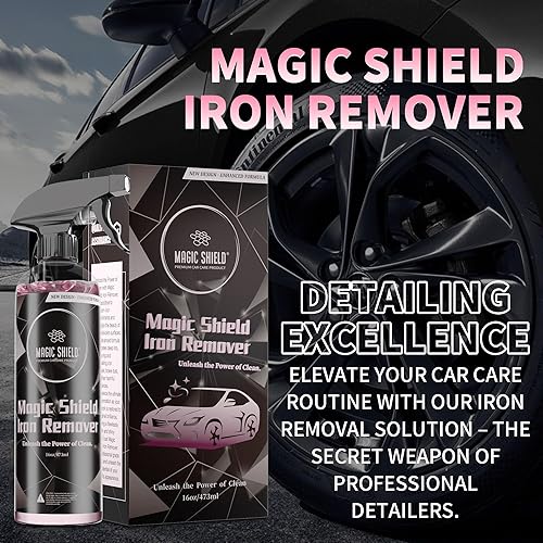 Miniatura 7 de Magic Shield Removedor de hierro (16 onzas)  Fórmula todo en uno para limpiar plancha, caída y ruedas  Uso antes de arcilla, cera o lavado de autos