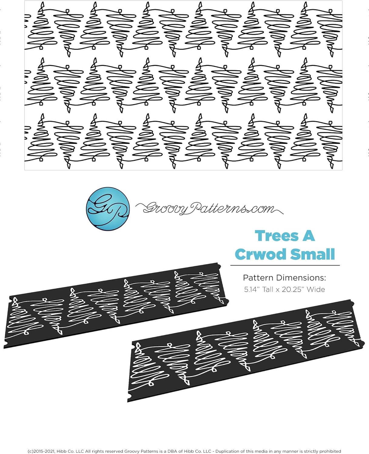 Groovy Patterns Trees A Crowd Small Patchwork Quilt Pattern - Long Arm Board Sewing Patterns - Quilting Templates Sewing Supplies