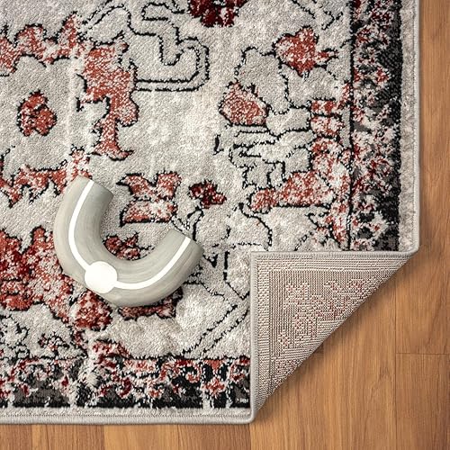 Miniatura 9 de LUXE WEAVERS Alfombra oriental floral roja envejecida 5x7