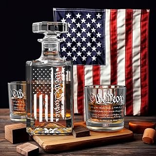 FURSARCAR Retired Gifts for Men Dad, Whiskey Decanter Set with 2 Glasses, Cool Fathers Birthday Present from Daughter Son, Christmas Retirement Gift Liquor Decanter Sets for Man
