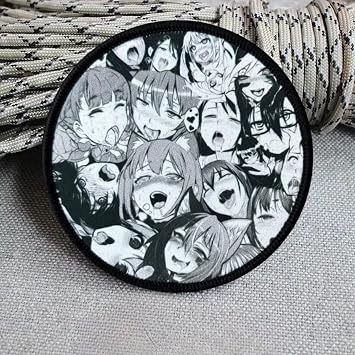 Ahegao Faces Anime Girl Morale Meme Patch Tactical Hook and Loop for Vest