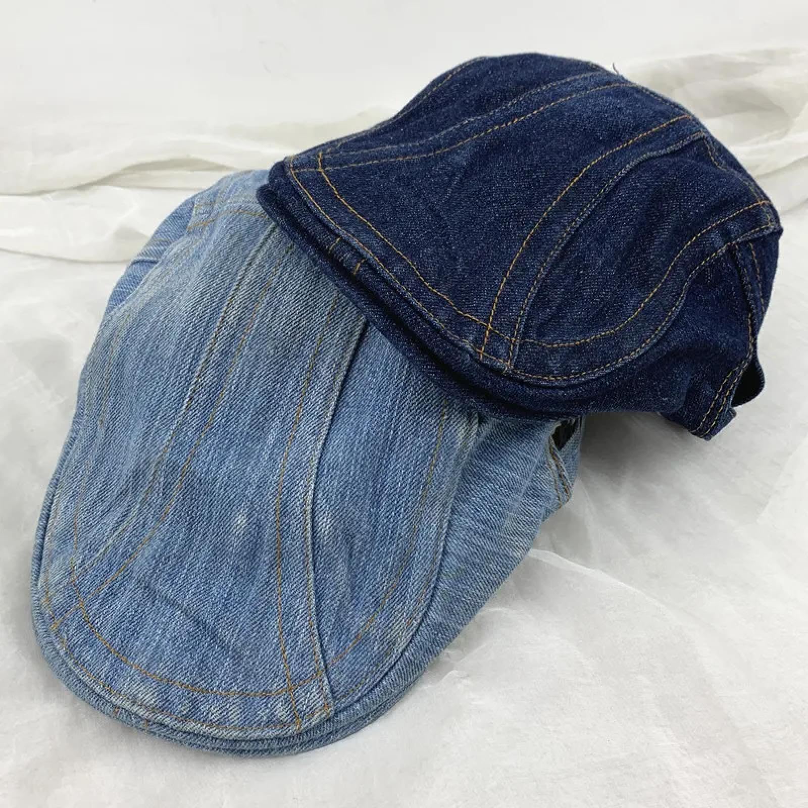 Béret Homme Femmes Denim Béret Casquettes pour Femmes Hommes Casquette Vintage Unisexe Jeans Bérets Newsboy Chapeau Décontracté Réglable À Carreaux Chapeaux Style14