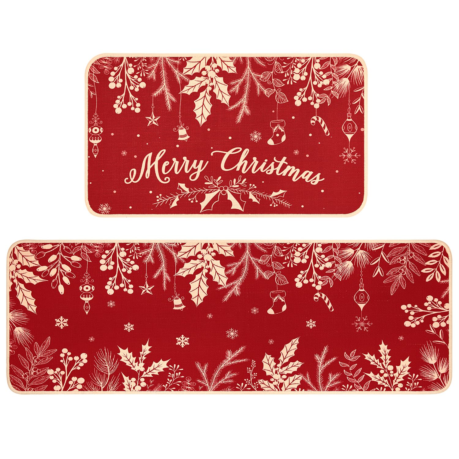Tapis de cuisine de Noël lot de 2 Noiclub tapis de sol lavable fête