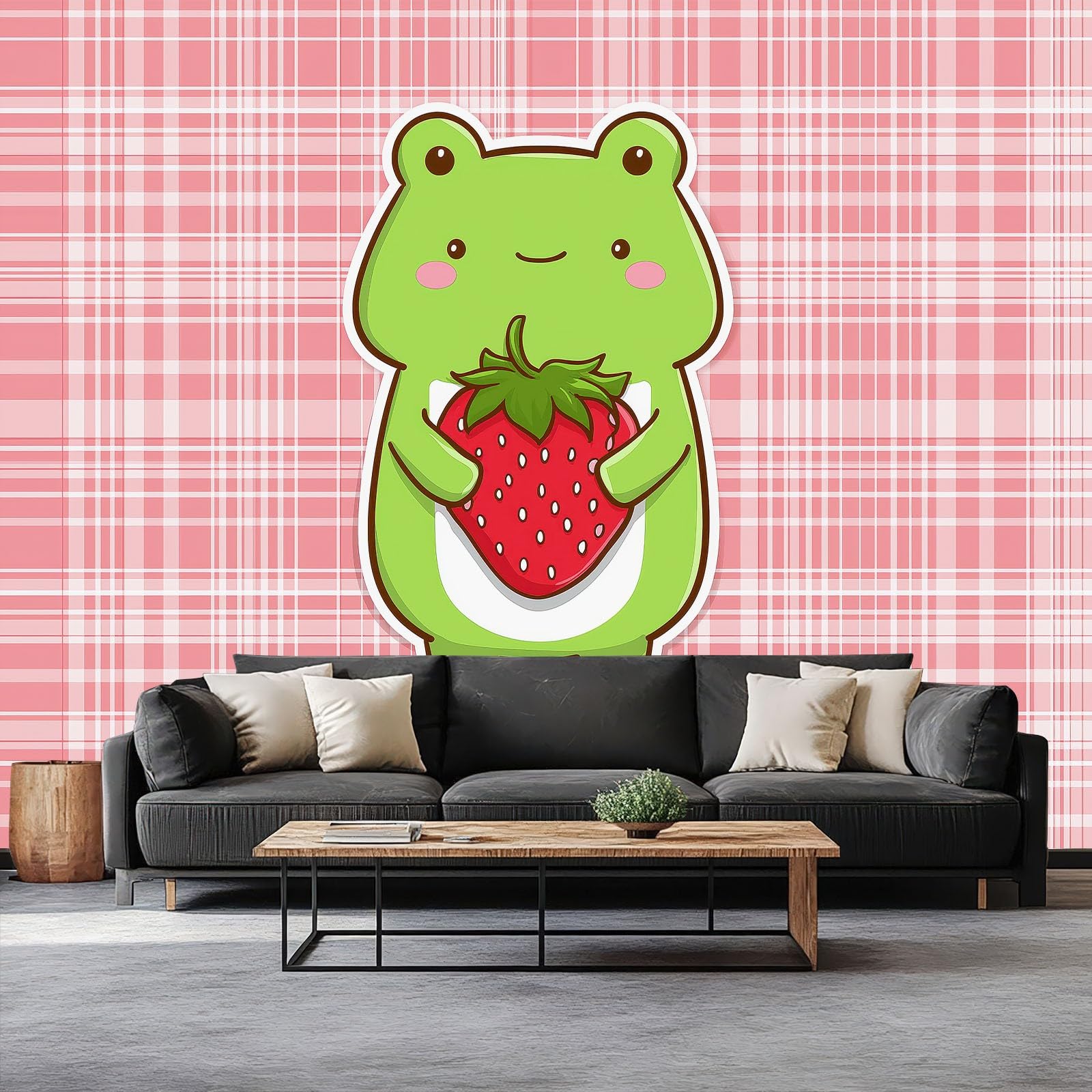 Papier peint panoramique grandes grenouilles pour salon et chambre