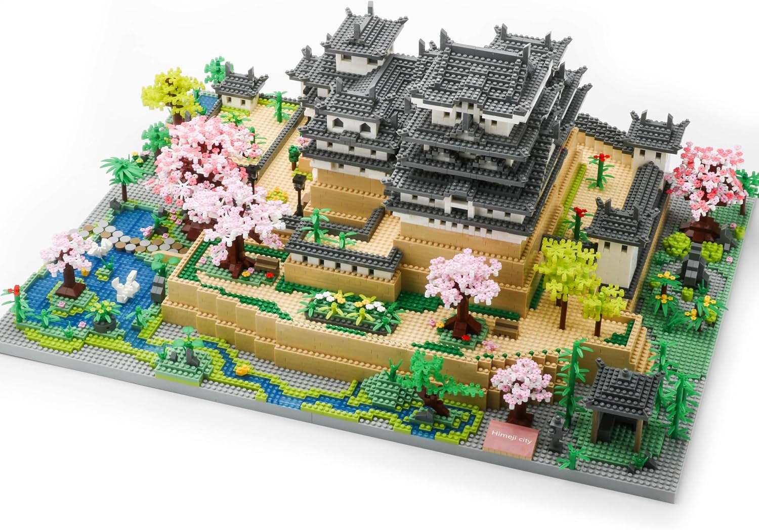 Japanese Micro Building Blocks Sets for Adults 10080 PCS Japan Himeji Castle with Cherry Blossoms Model Kit Big Architecture Landmarks Collection Kit