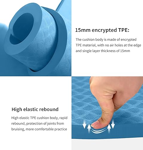 Miniatura 5 de nuveti Tapete Grande para Ejercicios - Tapete de Yoga de 15mm20mm30mm de Grosor  Tapete de Ejercicios para Fitness, Yoga, Pilates, Estiramientos y