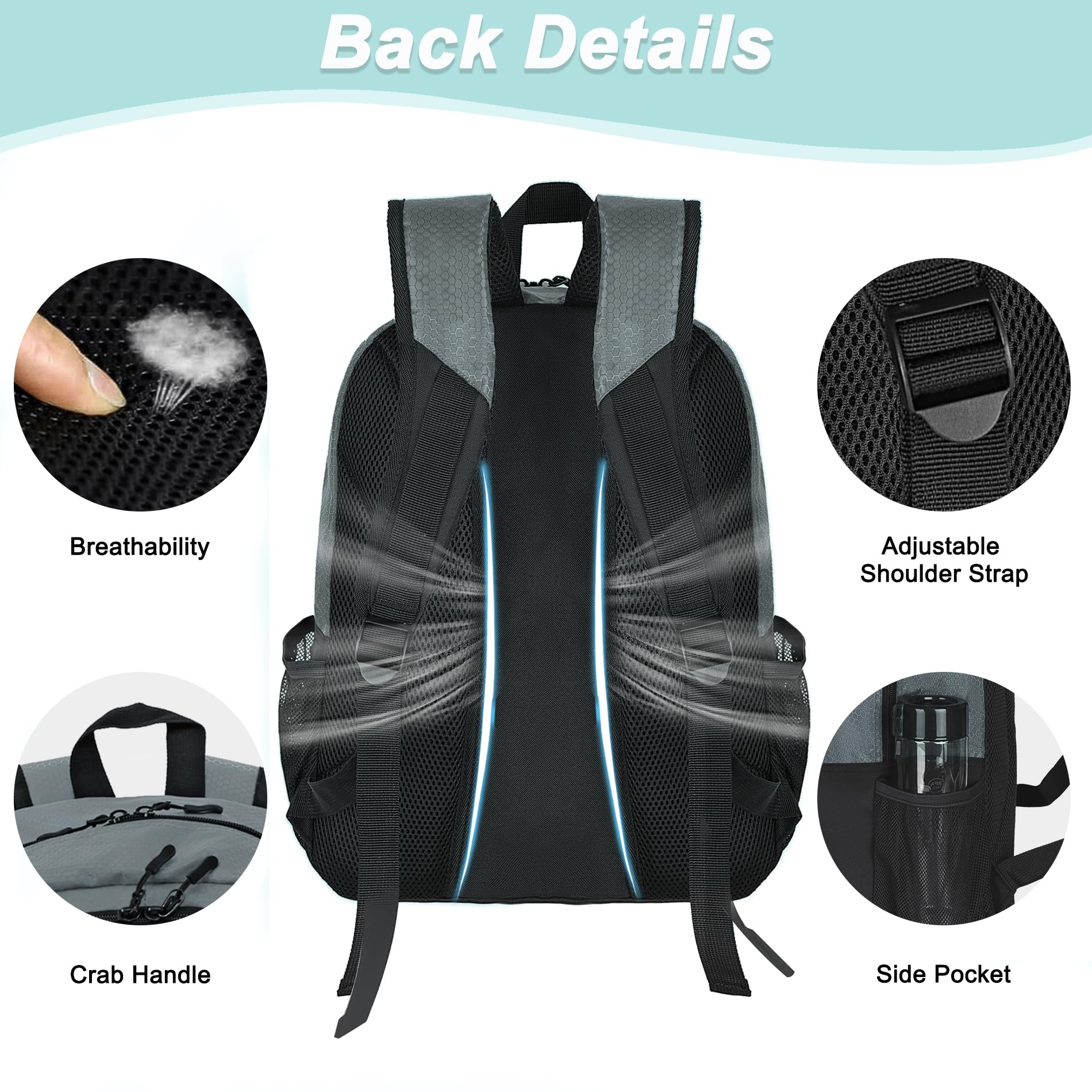 DAFISKY Jugend-Fußball-Rucksack, Basketballtasche, Ballfach und atmungsaktive, separate Stollen, wasserabweisend, leicht, langlebig, ergonomisch, Komfort-Sportausrüstung für Volleyball, Fußball