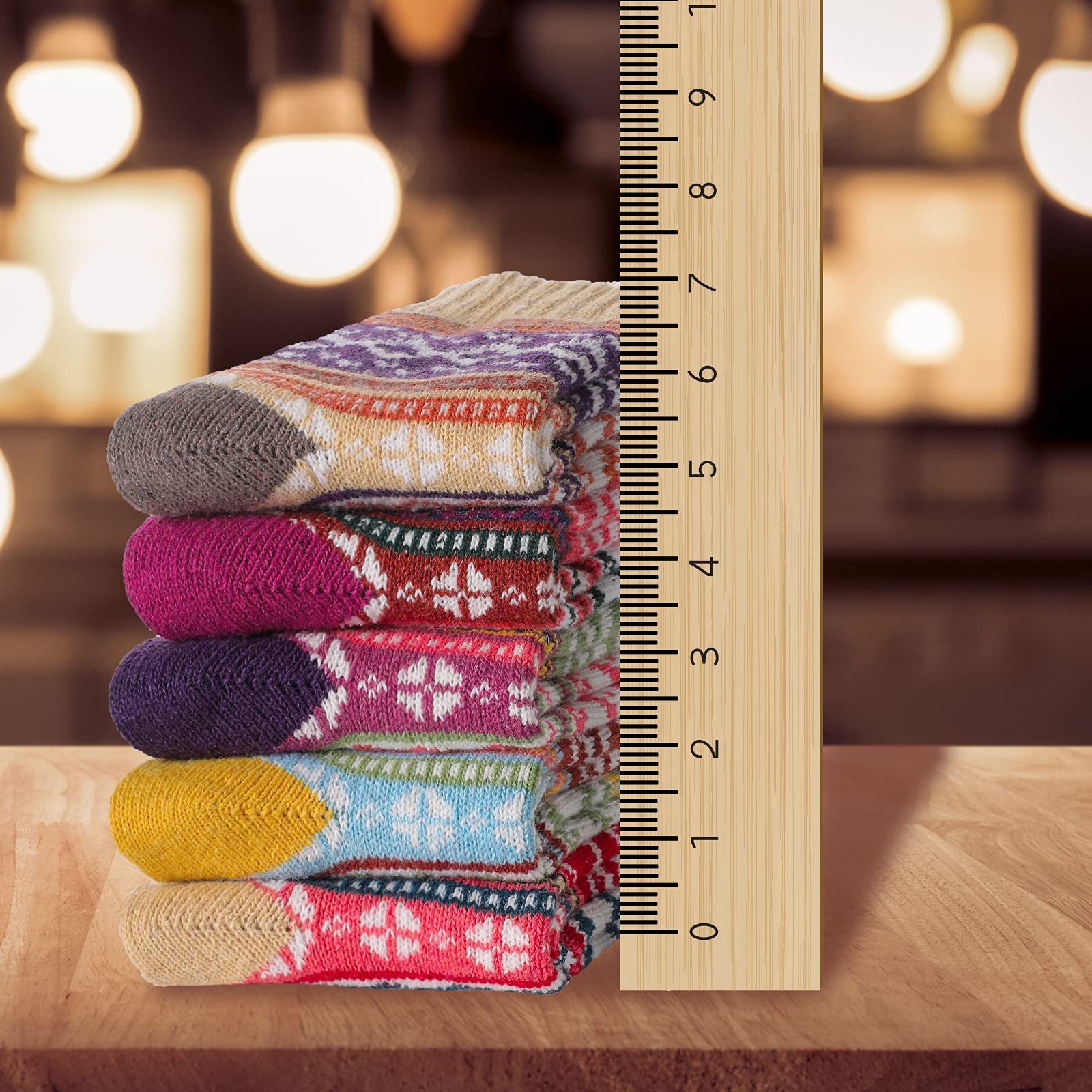 5 paia di calzini in lana, caldi calzini da donna vintage comodi calzini invernali a maglia spessa, calzini invernali da donna morbidi, 03 Classic Jh 6-10, 85