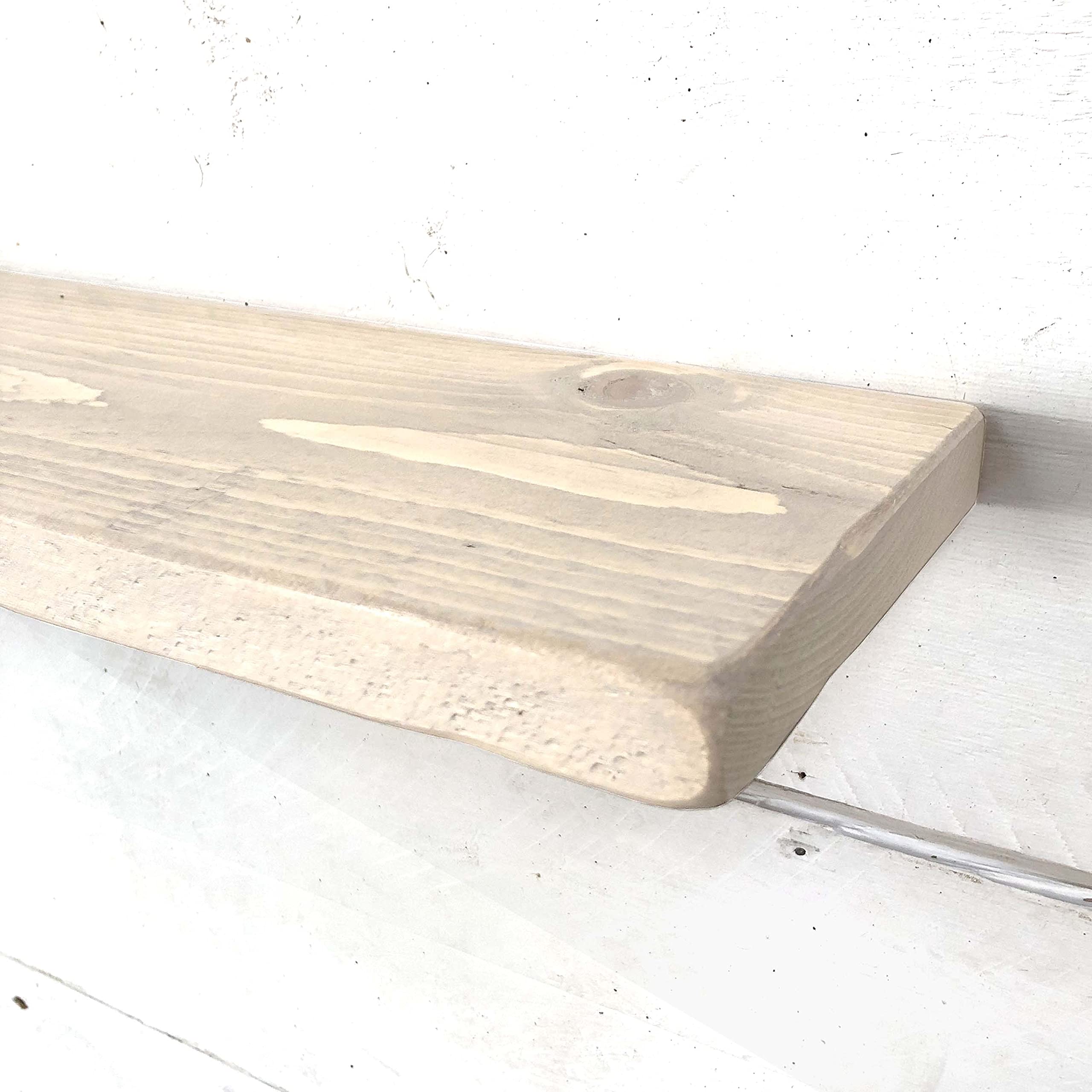 Ben Simpson Furniture Shabby Chic Thin Wooden Rustic Floating Shelf Shelves Mantel Handmade - Size - D=22cm | Size - W=80cm