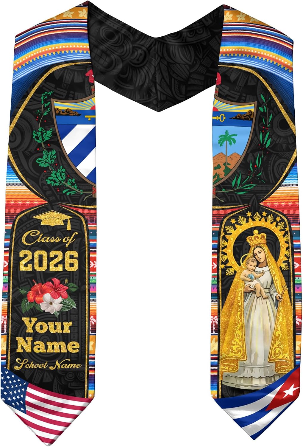 Customized Cuban Graduation Sash, Cuban Stole, Custom Stoles for Graduation 2026, Class of 2026 Sash