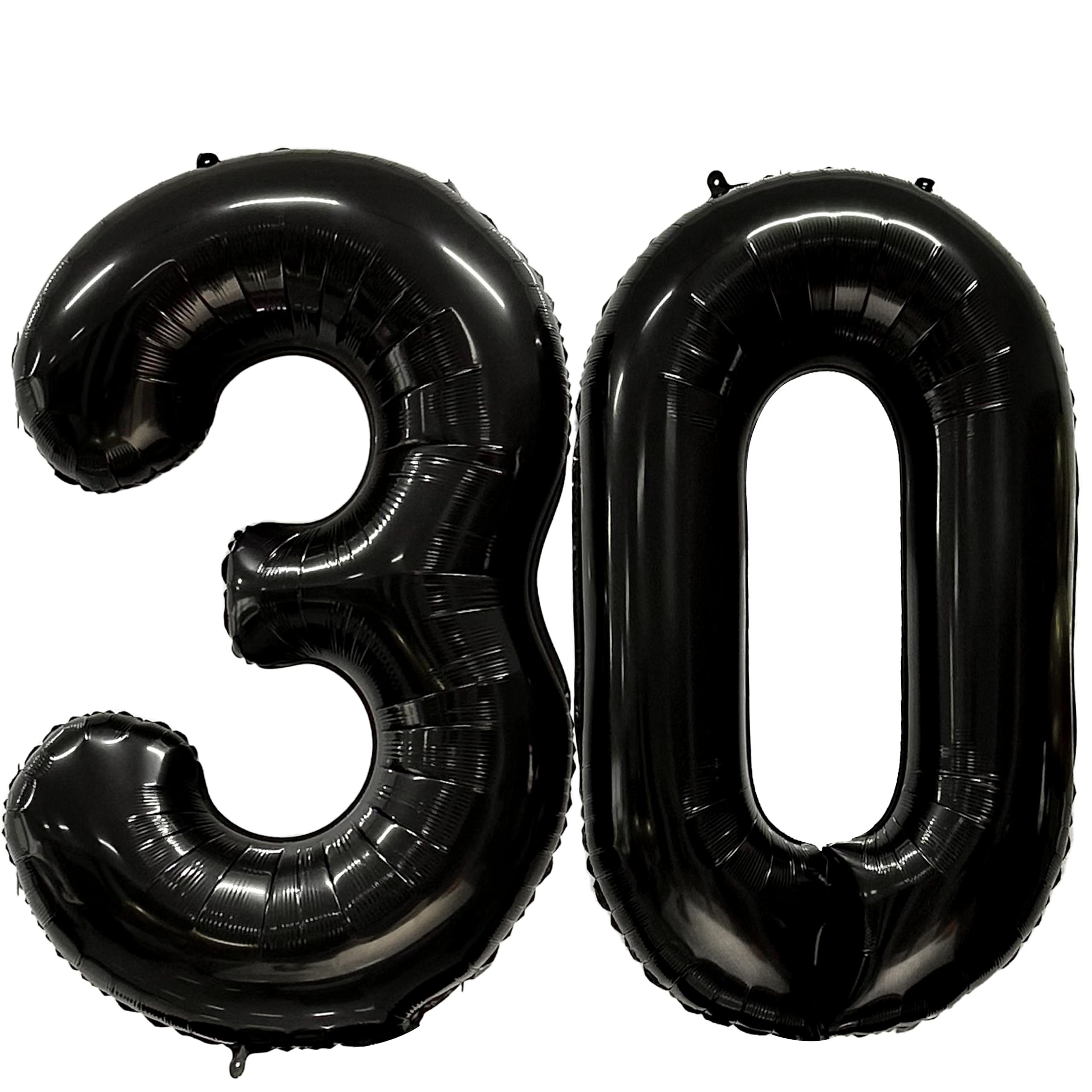 FIROMI 30 Number Balloons Black Big Giant Jumbo Mylar Foil 30 Balloon Numbers for 30th Birthday Party Anniversary Decorations 40-inches