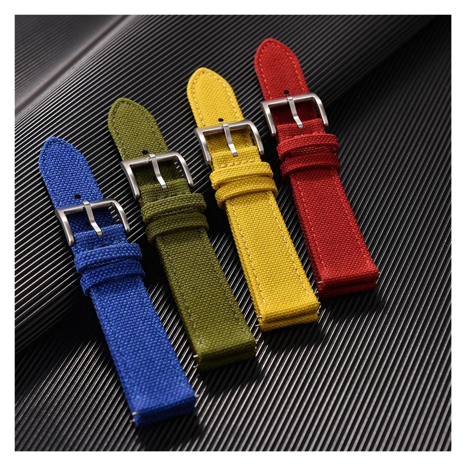 LUGEMA Bracelet de montre sport en toile imperméable qualité supérieure, disponible 18 mm, 20 et 22, avec système fixation rapide. Disponible nylon cuir