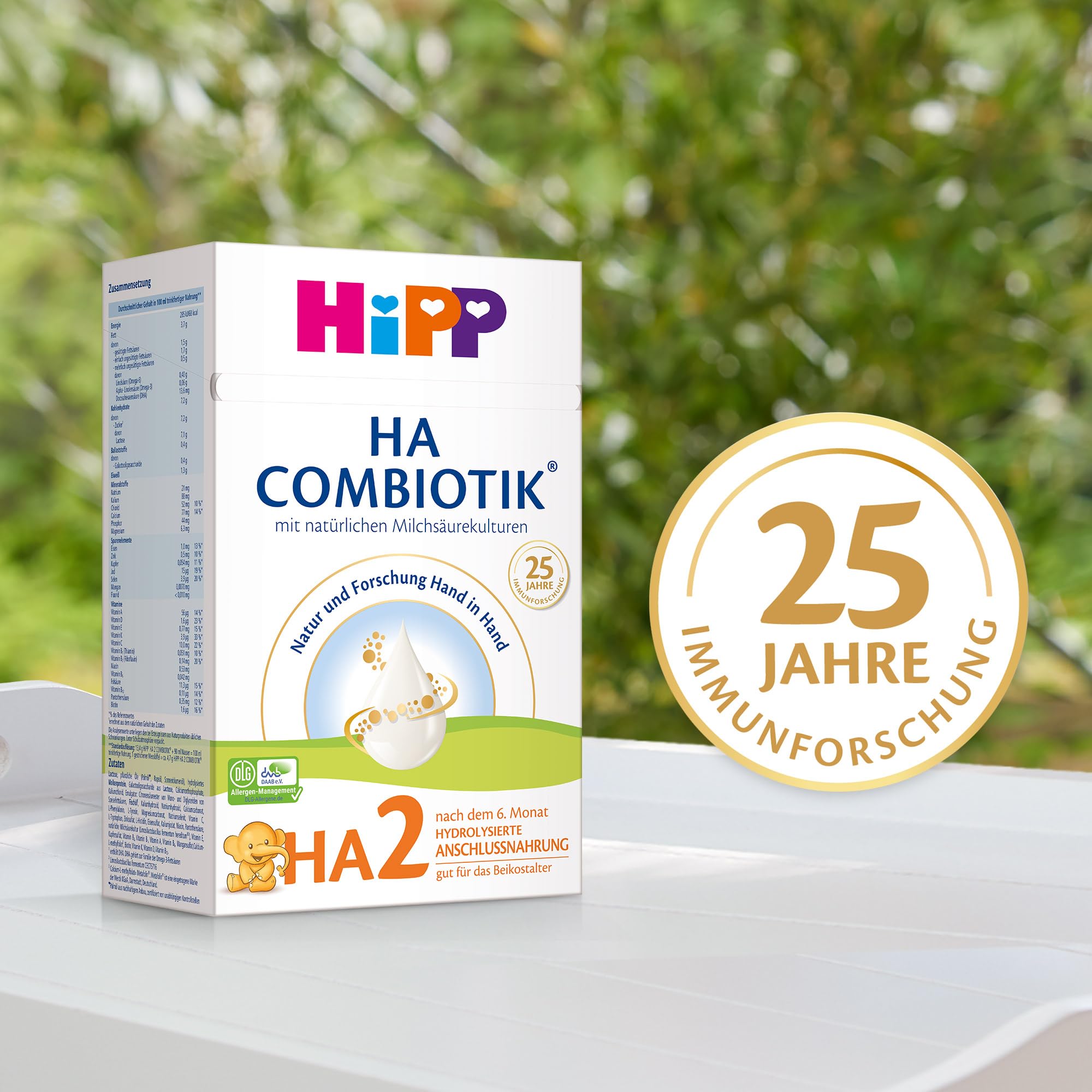 HiPP HA 2 Combiotik 4 x 600g Folgenahrung nach dem 6. Monat mit Milchsäurekulturen Ballaststoffen GOS Omega-3