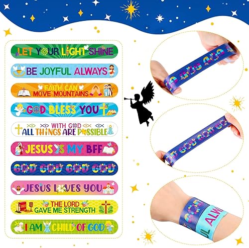Miniatura 10 de 40 pulseras cristianas religiosas con versículos bíblicos para niños, Jesús te ama, pulseras inspiradoras motivacionales cristianas, suministros