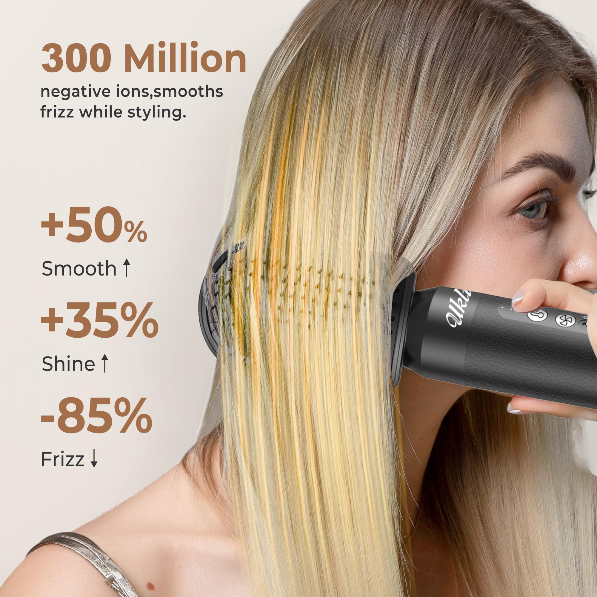 UKLISS Airstyler & Asciugacapelli 7 in 1, Pro Hairstyler con Arricciacapelli Automatico, Thermal Brush, Spazzola Lisciante Capelli, Hair Dryer, Spazzola ad Aria Calda, Regali Set per Donne Styling