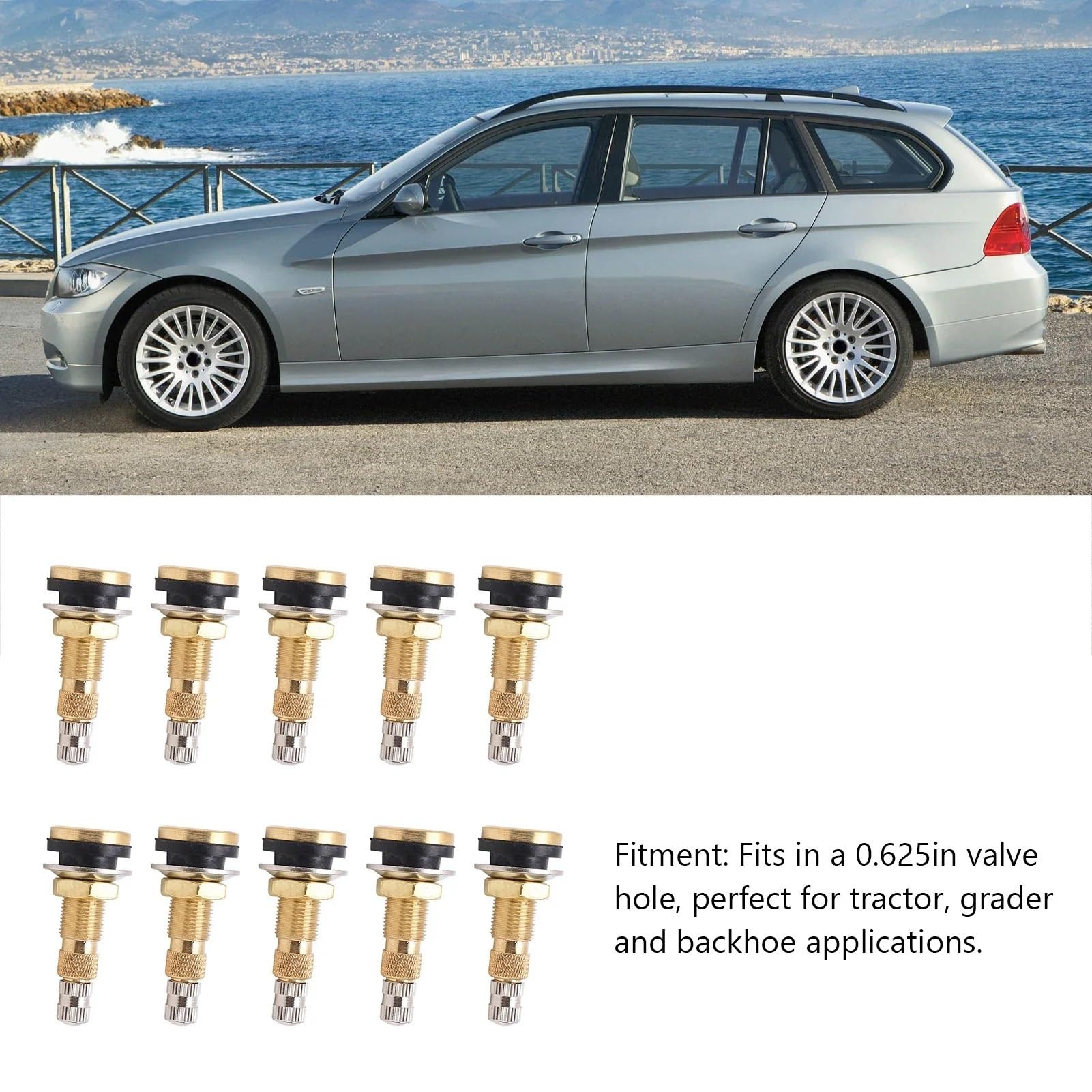 Metalowe trzpienie zaworów 10 szt. Air Liquid Tubeless Tire Stem Brass do otworu ciągnika na opony