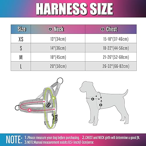 Miniatura 6 de Didog Arnés de chaleco acolchado de malla suave para perro, a prueba de escapeajuste rápido, arnés reflectante para perro, fácil para entrenar a