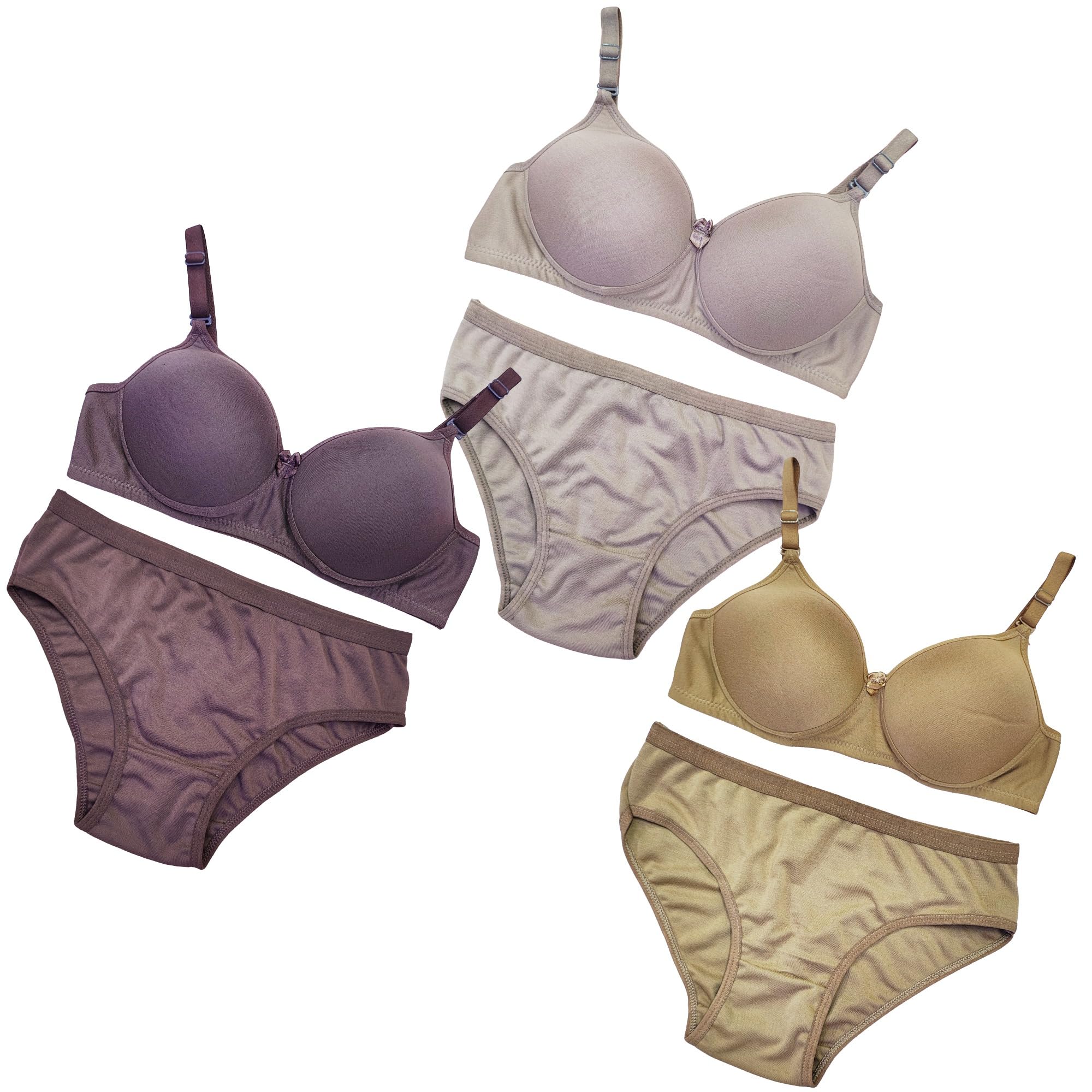 anamta Cotton Designer Bra Panty Cute Bra and Panty Set for Women Girls Ladies Teenagers Full Coverage-picture-0