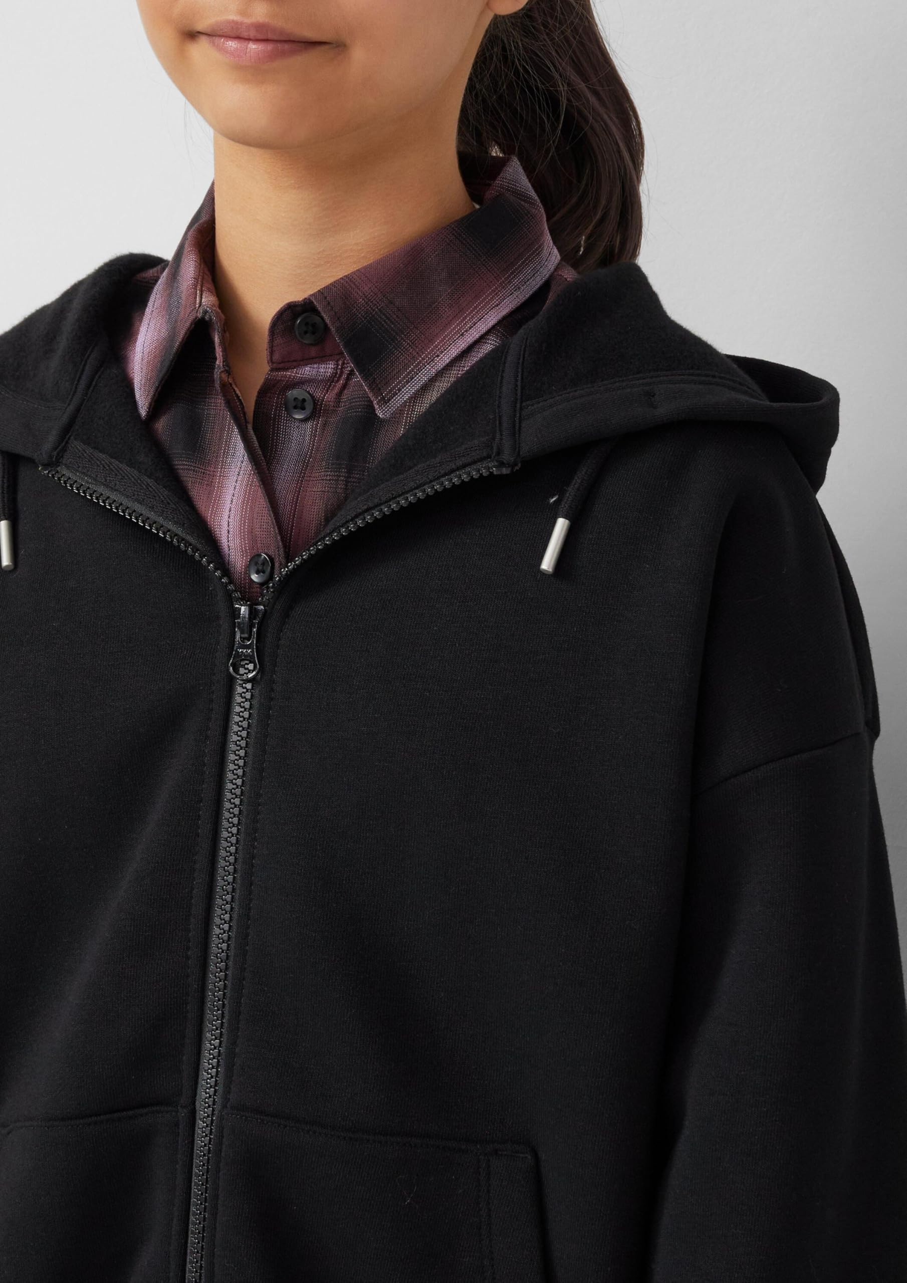 s.Oliver Oversized Sweatshirt-Jacke mit kuscheliger Innenseite