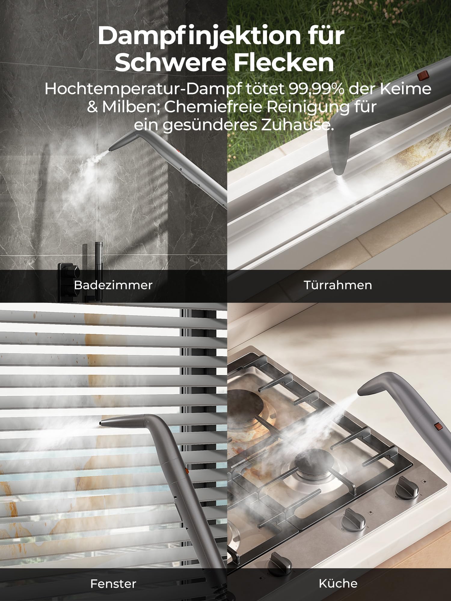 Uwant B400 Teppichreinigungsmaschine mit Dampf- und Heizsystem 18kPa Leistungsstarker Polsterdampfreiniger mit exklusiven Werkzeugen und Reinigungslösung Teppichreiniger Fleckenreiniger für Haustiere