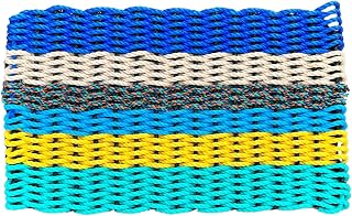 Original Recycled Lobster Rope Doormat - Handwoven in Maine 18x30 Inch Nautical Outdoor Mat, Weather-Resistant Eco Gift