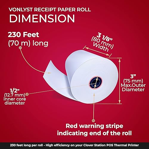 Miniatura 3 de Rollos de Papel Térmico de Recibo 3 18" x 230' para Clover Station (06 rollos)