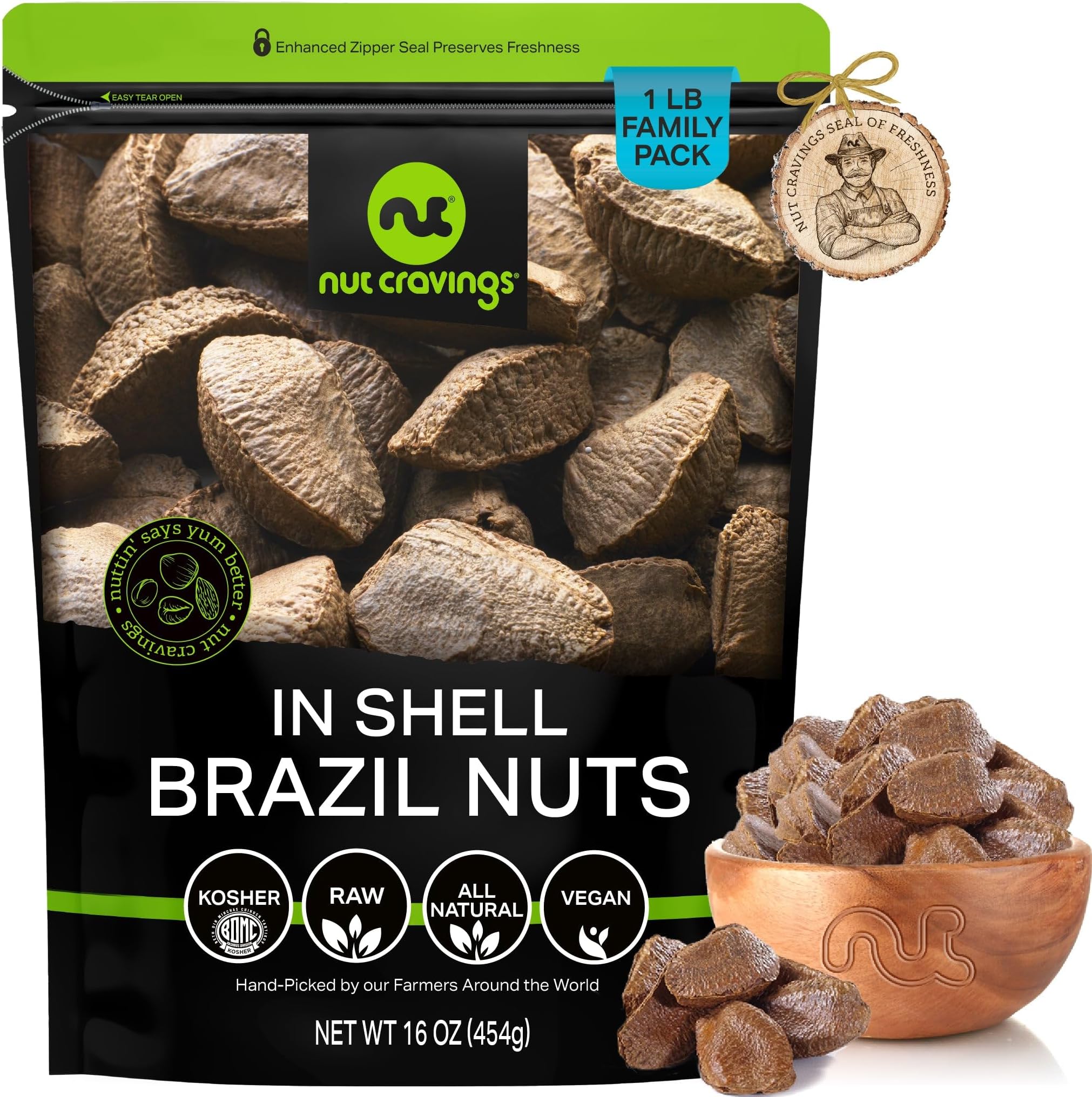 In Shell Brazil Nuts (1Lb)