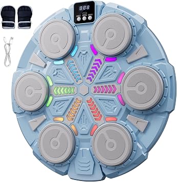 Music Boxing Machine for Kid/Adults, Music Punching Machine with Rhythm Light, Smart Bluetooth Boxing Equipment with Glove, Sports Toy Gift for Ages 3-12 Year Old