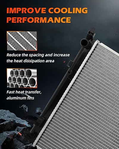 Miniatura 5 de OCPTY Radiador 13260 Reemplazo para Nissan 2012-2019 para marzo 2015-2019 para Nissan para Micra 2014-2019 para Nissan para Note 2012-2019 para