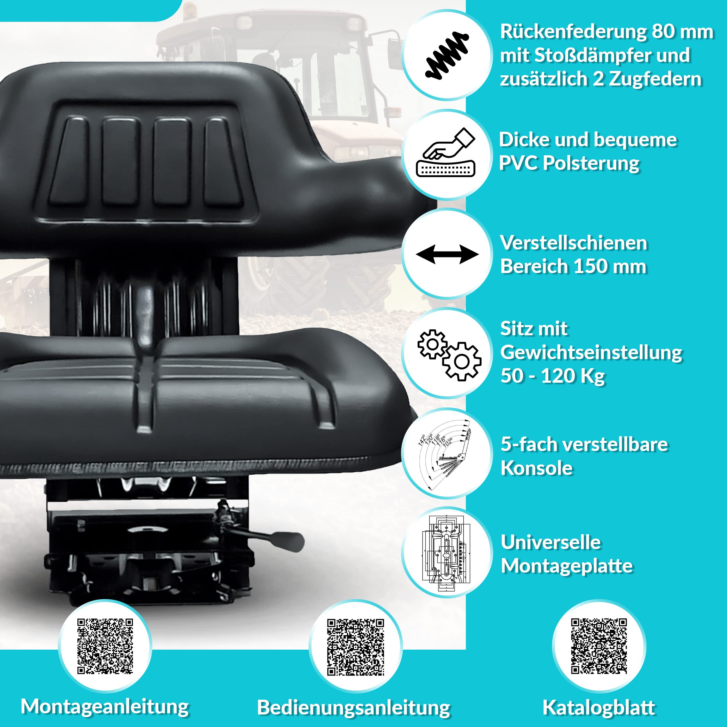 DEMA Tractorstoel klapstoel ST 13DS-05