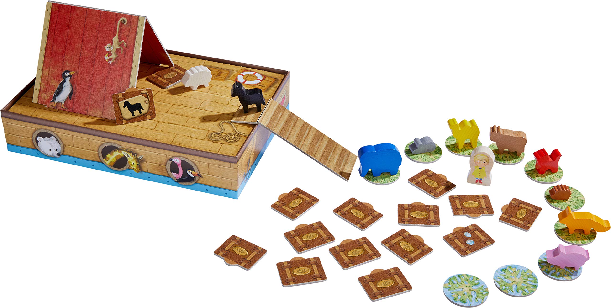 HABA 305838 - Ab auf die Arche, Spiel ab 3 Jahren, made in Germany bunt