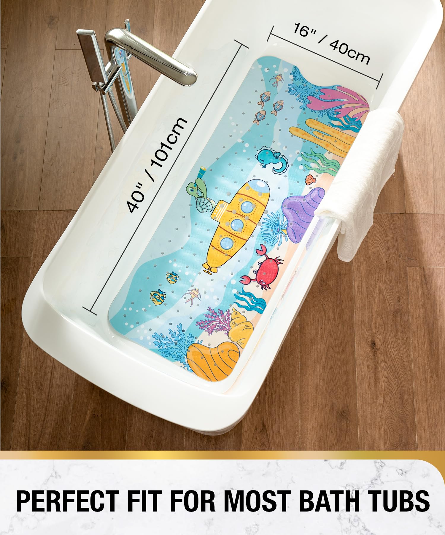 57,5 x 88,9 cm (marrone chiaro) Tappetino da bagno antiscivolo in TPE morbido con ventose e fori di drenaggio per bambini e adulti - Lavabile in la | Leroy Merlin