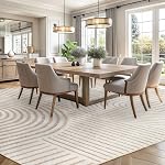 Area Rug 5x7 Rugs for Living Room Non Slip Soft Carpet Boho Machine Washable Rug Geometric Jacquard Textured Carpet for Bedroom Dining Room Nursery Office Living Room Rug -Beige