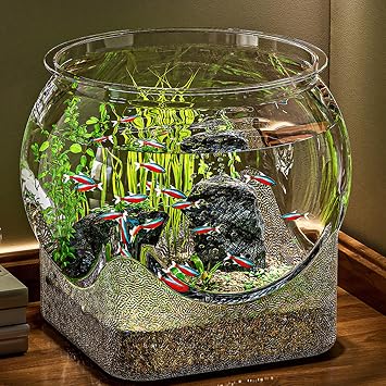 Aquarium Fighting Fish Tank - Unbreakable Transparent Tortoise Tank Small Desktop Fish Bowl Fish Container Aquarium Transparent Hydroponic Plant Terrarium