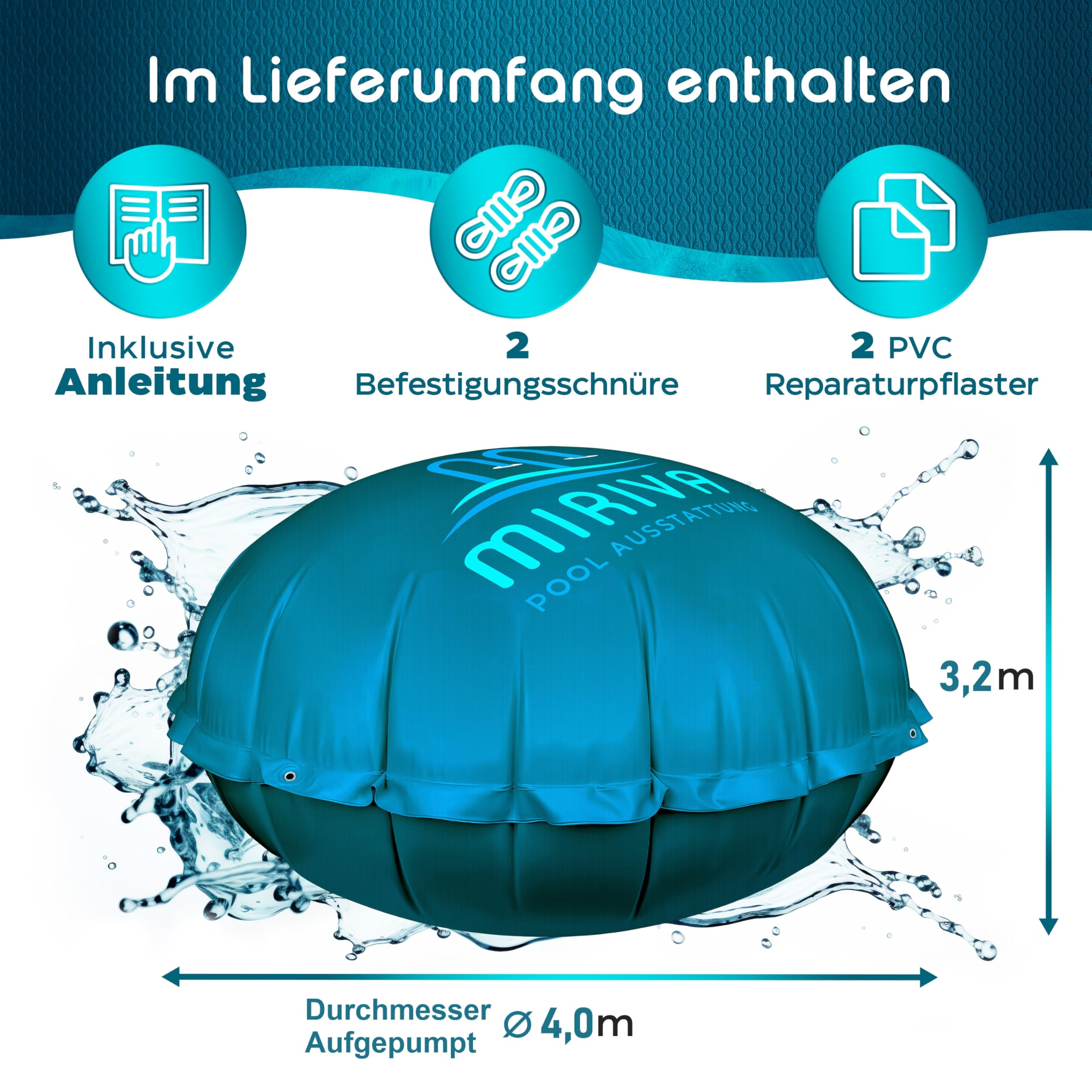 4,5M rundes Poolkissen Winter – Pool Kissen Überwinterung - Poolabdeckung Winter – Pool Luftkissen – Kissen Pool (RUND 4,5M)
