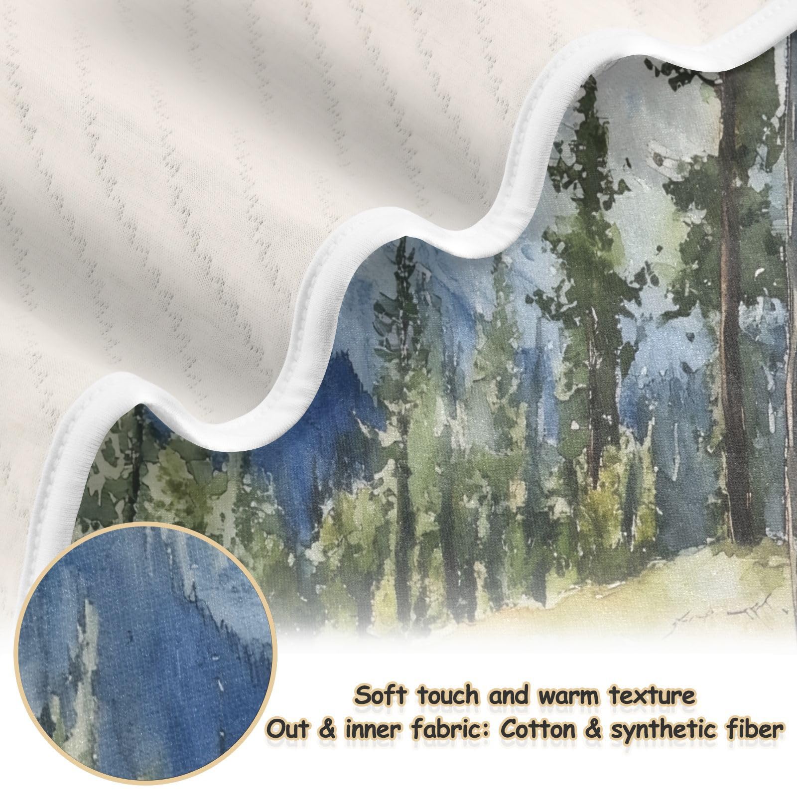 Burbuja Lane in Mountain Baby Blanket for Boys Girls, Nursery Soft Warm Swaddling Receiving Baby Blankets, 30x40 in Toddler Blanket