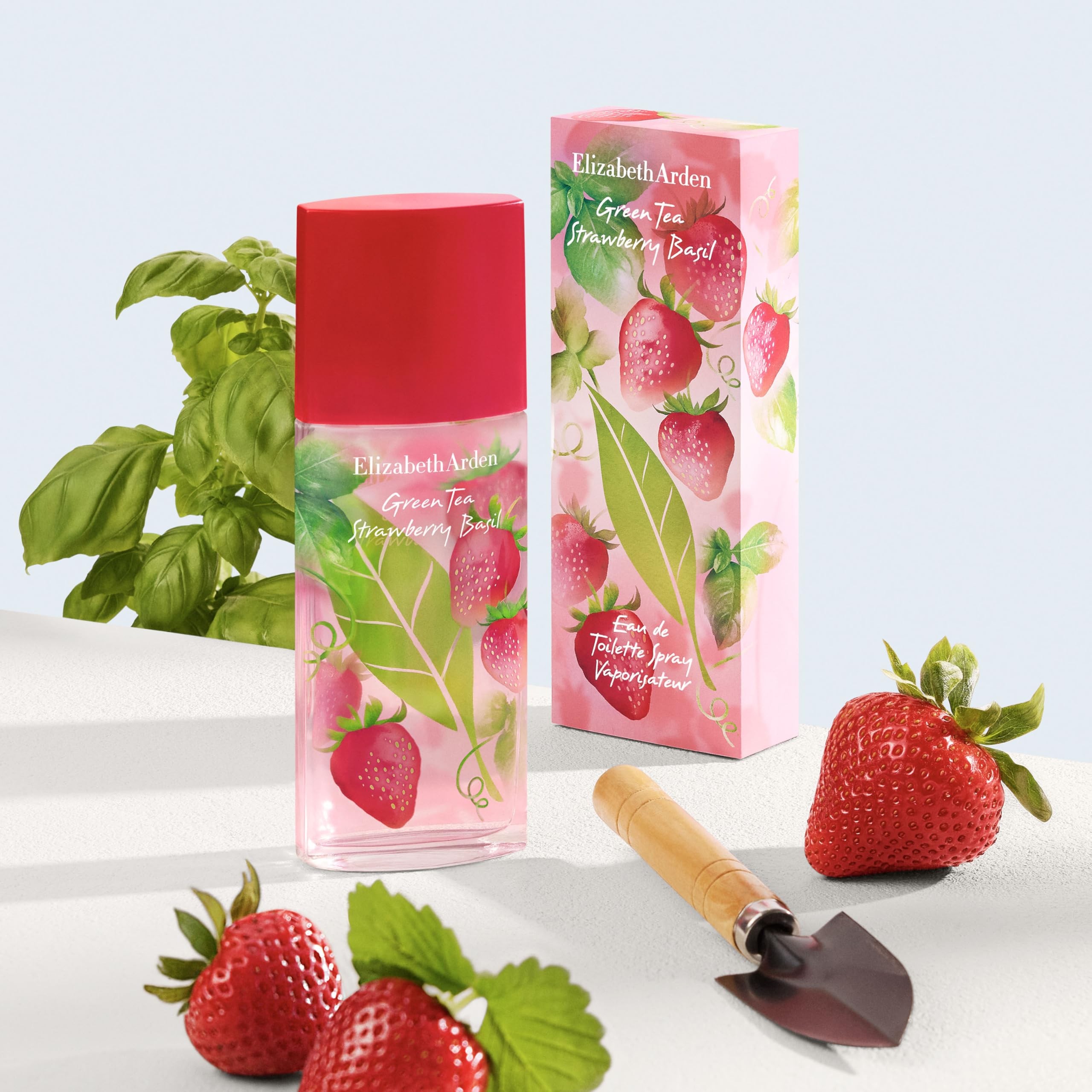 Elizabeth Arden Perfumy damskie Green Tea Strawberry Basil, świeża i owocowa damska woda toaletowa z nutami truskawki, bazylią i zieloną herbatą, długotrwały zapach o lekkim i orzeźwiającym zapachu