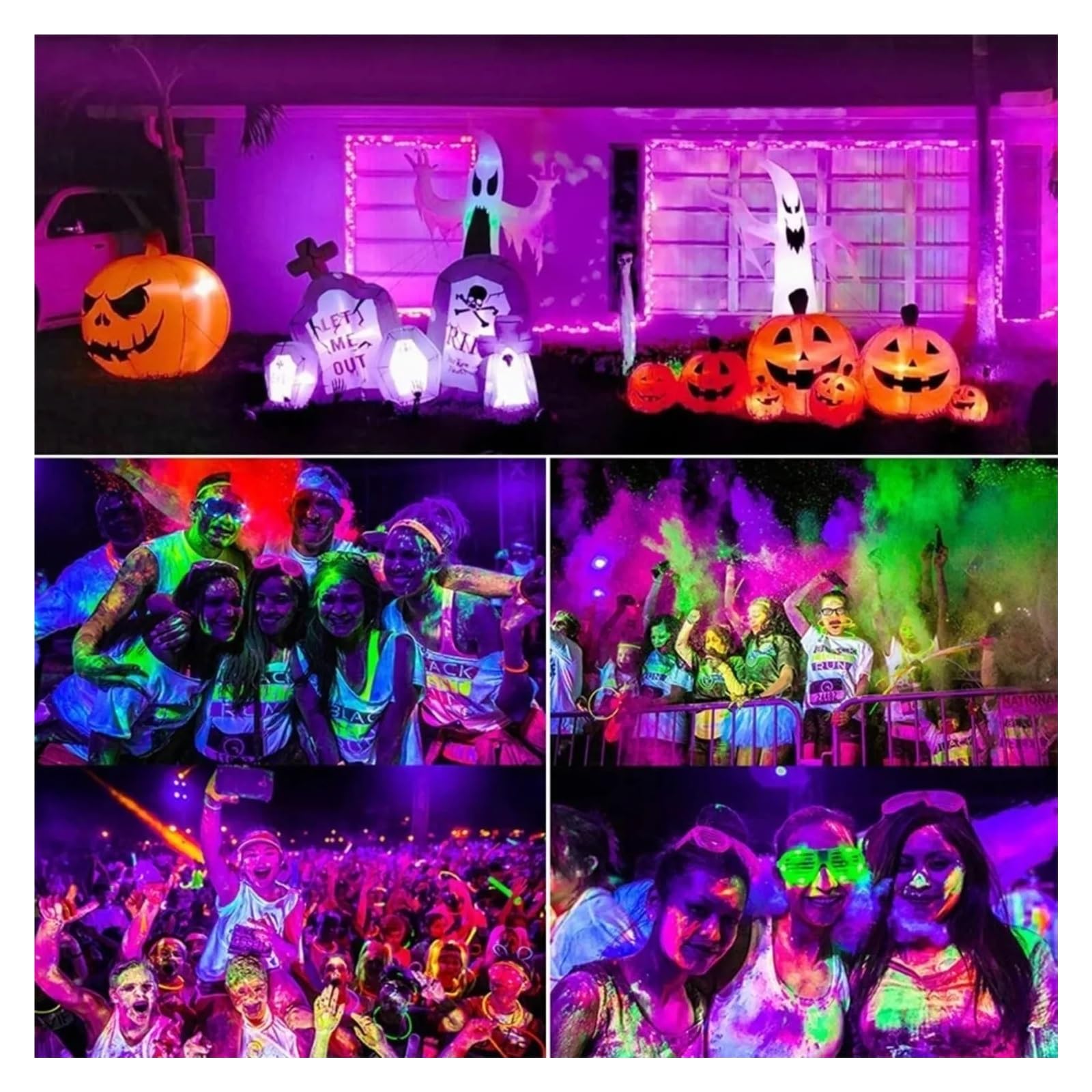 50W UV Czarne Światło 395nm-405nm IP66 Wodoodporne Zewnętrzne Powodziowe Dla Blacklight Party Oświetlenie Sceniczne Akwarium Farba Do Ciała Garaż ogrodowy(50W)