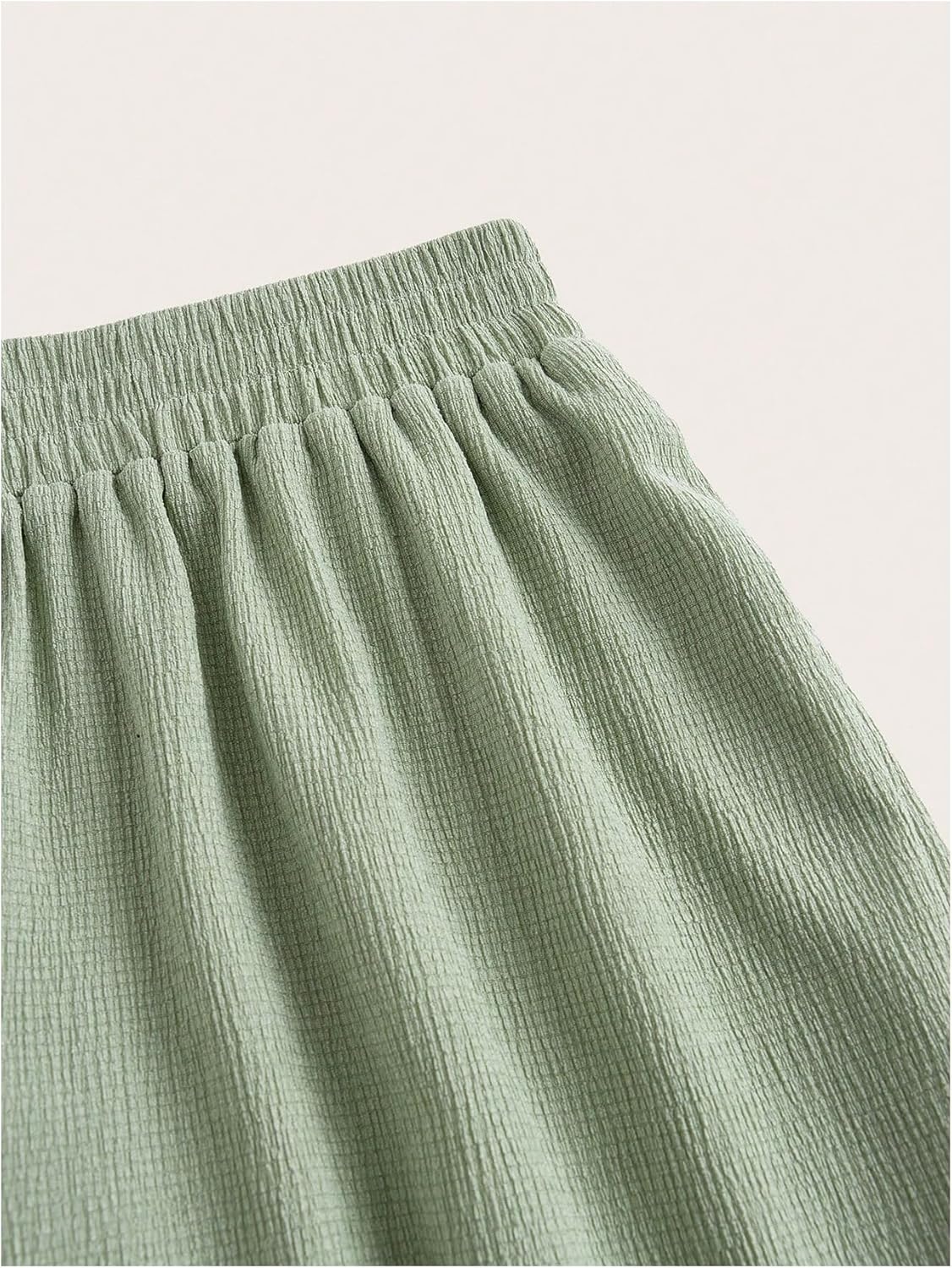 WDIRARA Women's 2 Piece Set Ruched Strapless Tube Top Wide Leg Pants Outfits - Image 4