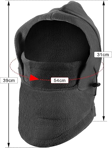 Miniatura 7 de 4 piezas de pasamontañas para niños, forro polar de invierno, máscara de esquí, doble calentador