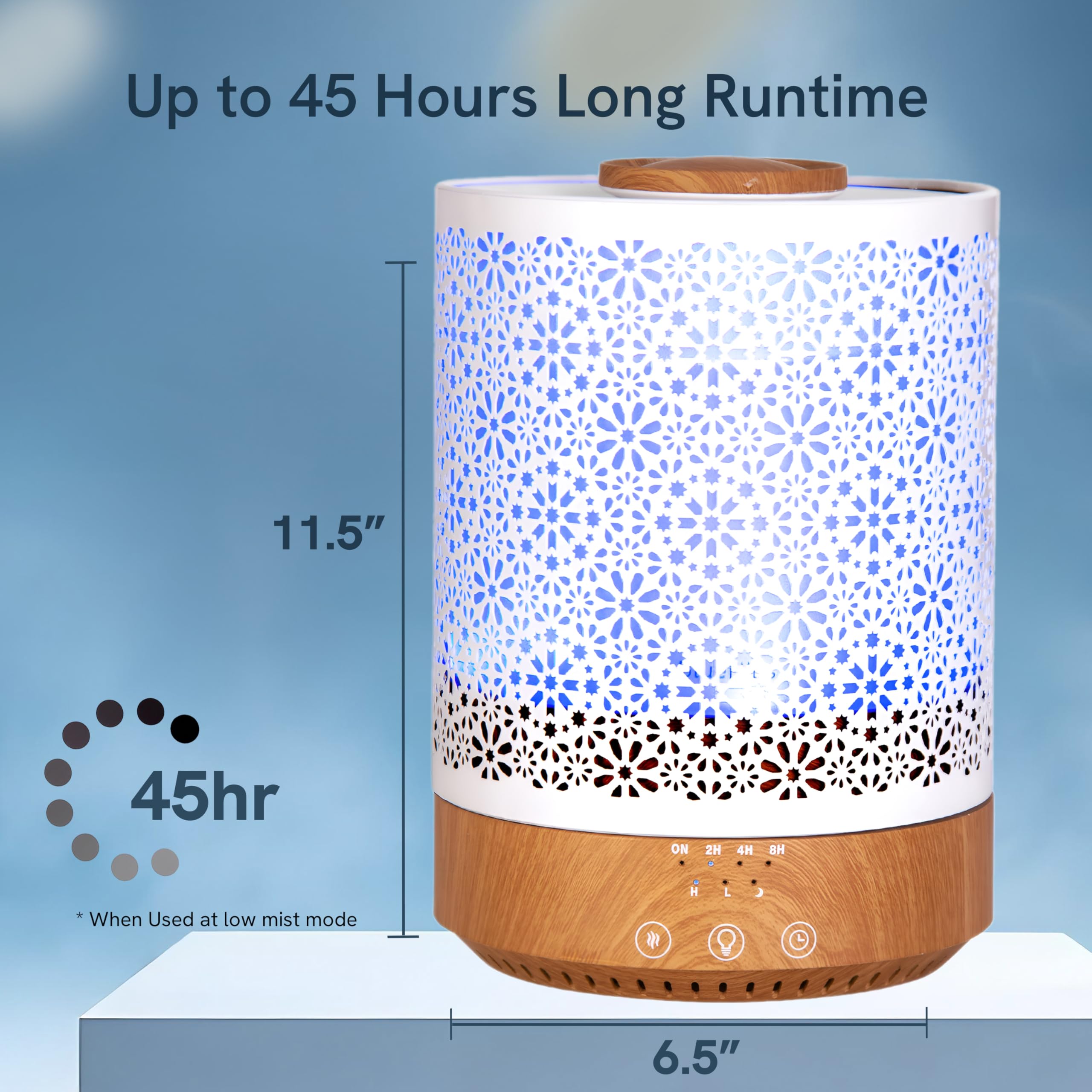 BlueHills - Humidificador de 2500 ml con difusor de aceite esencial, diseño de decoración del hogar para cama grande, baño, niños, sala de estar, luces LED de gran capacidad, aroma ultrasónico, niebla