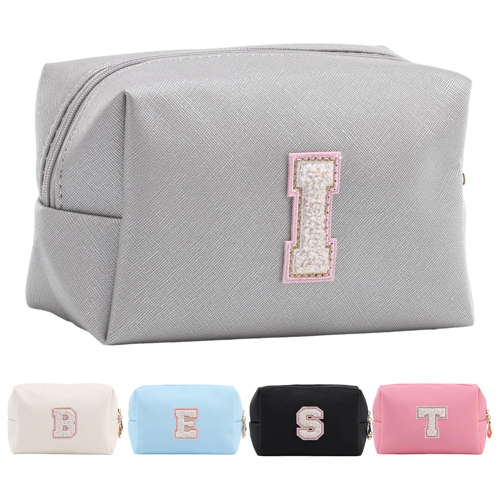 Personalized Makeup Bag,Waterproof Travel Makeup Pouch Cosmetic Bag Birthday Gift for Women Mom，Bride Bridesmaid Cosmetic Bag A-Z — view 132