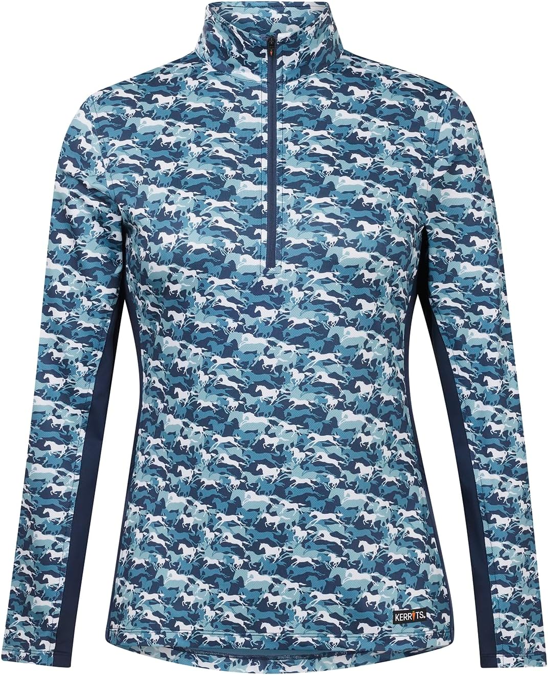 Kerrits Women's Next Level Coolcore Horse Riding Top – Cooling, Long Sleeve Equestrian Sun Shirt with Horse Print