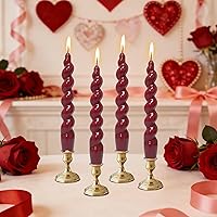 Vista 25 de Velas cónicas en espiral sin perfume, color blanco, 4 velas trenzadas de 7.5 pulgadas, hechas a mano, para cena, boda, decoración del hogar