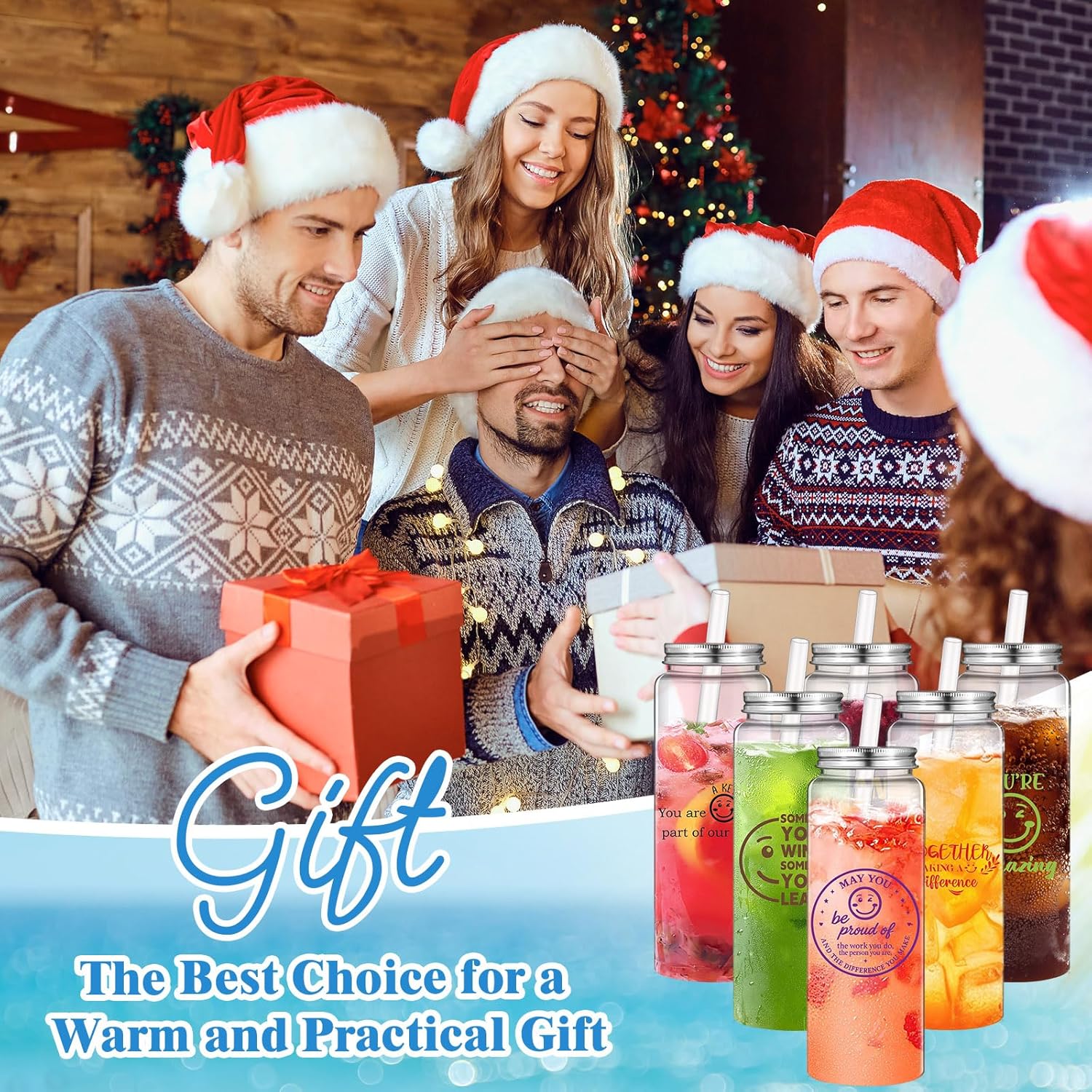 Skylety 24 Pcs Employee Appreciation Gifts Thank You Plastic Cups with Lids Straw 17 oz Reusable Acrylic Skinny Tumblers Smile Face Valentines Appreciation Gift for Coworker Staff Teachers Nurses Team - Image 7