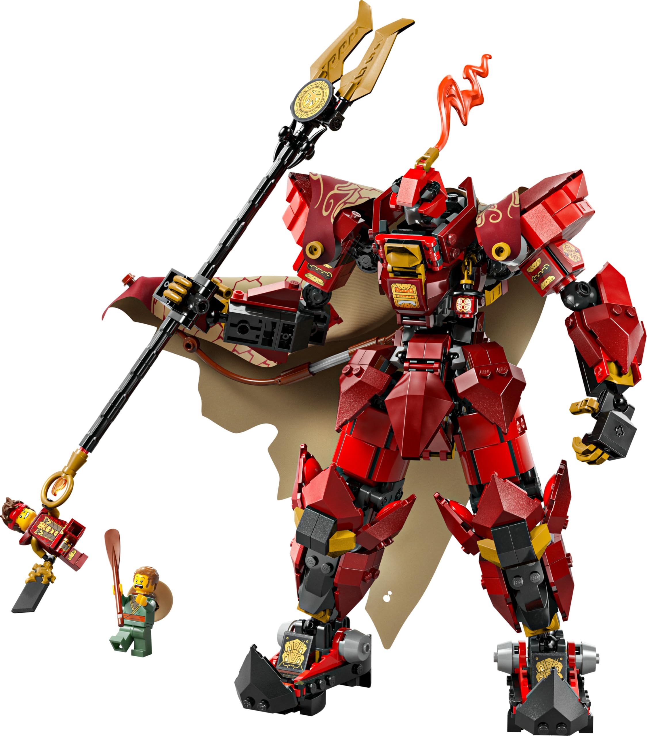 LEGO Ninjago Mech Cavaliere del Fuoco Giocattolo - Set da Monstrosity con Action Figure Robot Snodabile, 2 Minifigure e Mostro Marino su Espositore - Regalo di Compleanno per Bambini 14+ Anni - 71846