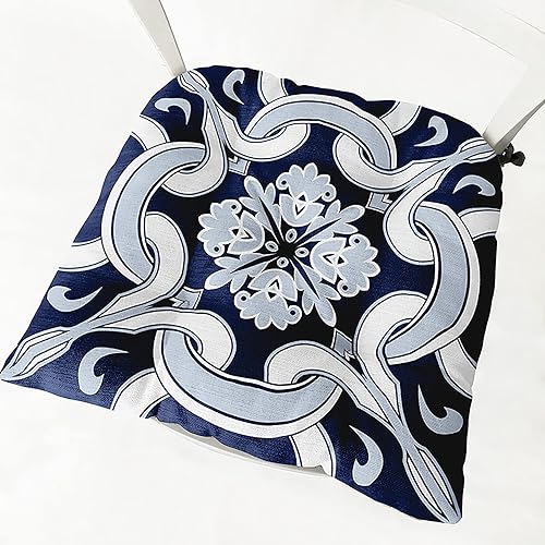 Cojines para sillas de comedor, paquete de 6, juego de cocina de estilo retro grueso con lazos, decoración de sofá de oficina en forma de U (retro