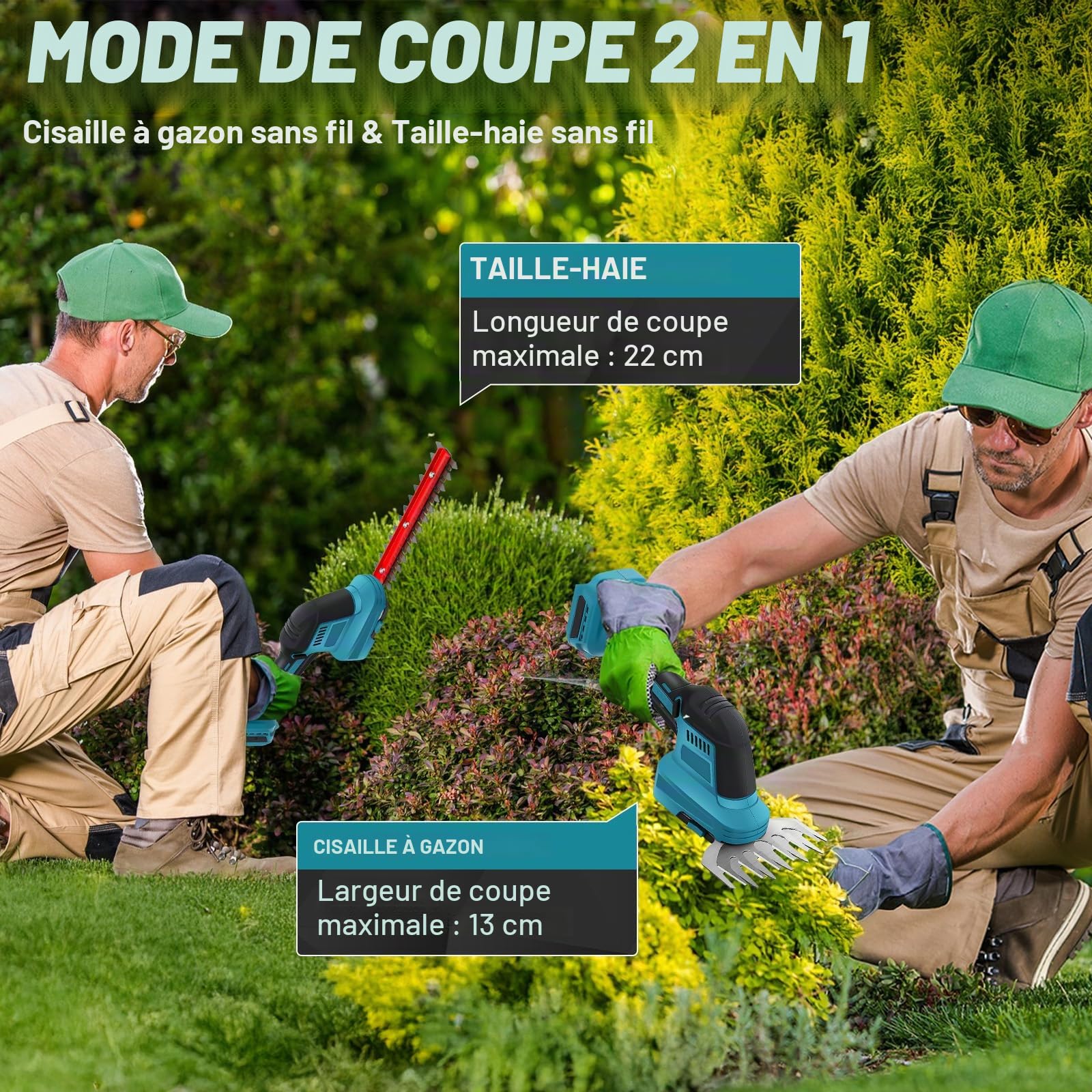 2 en 1 Taille haie sans Fil Compatible avec Makita 18 V